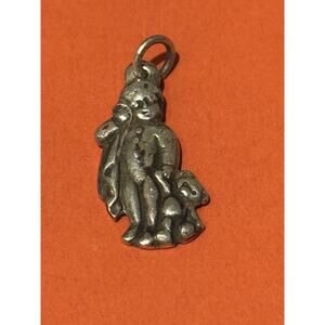 James Avery Retired Silver Boy With Blanket And Bear Charm